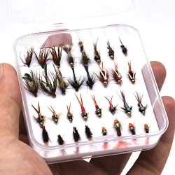 Fly Fishing Flies, Fly Fish Lure Kit Accessory Flyfishing Gear Floating  Lures Dry Insect Assortment Set Box Lakes Rivers Reservoirs Nymphs Streams